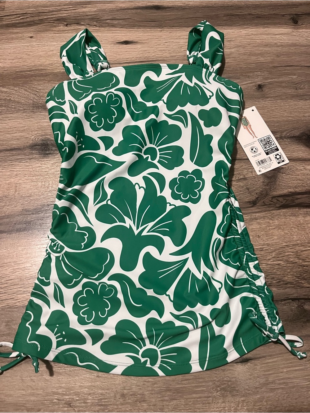 Green Floral Women’s Swim Tankini Cover-Up